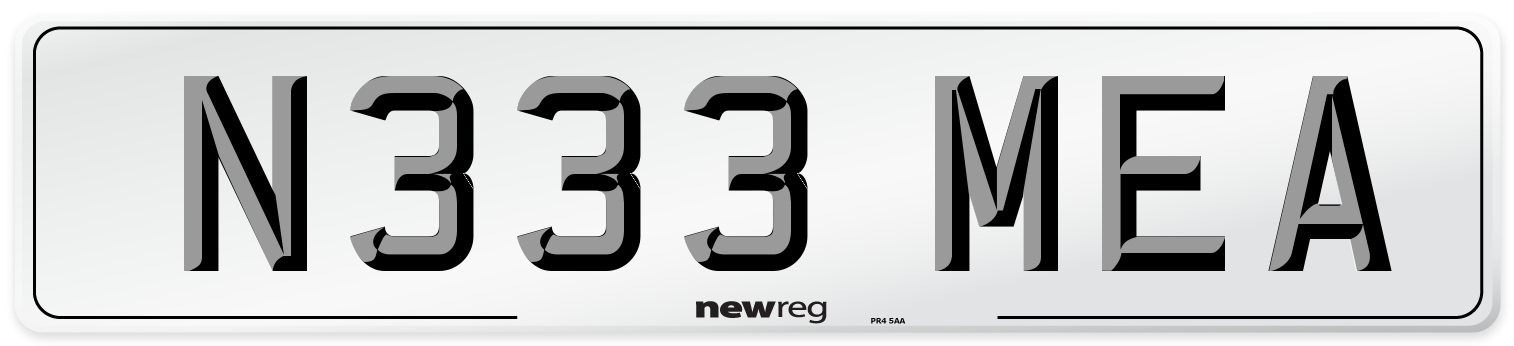 N333 MEA Number Plate from New Reg